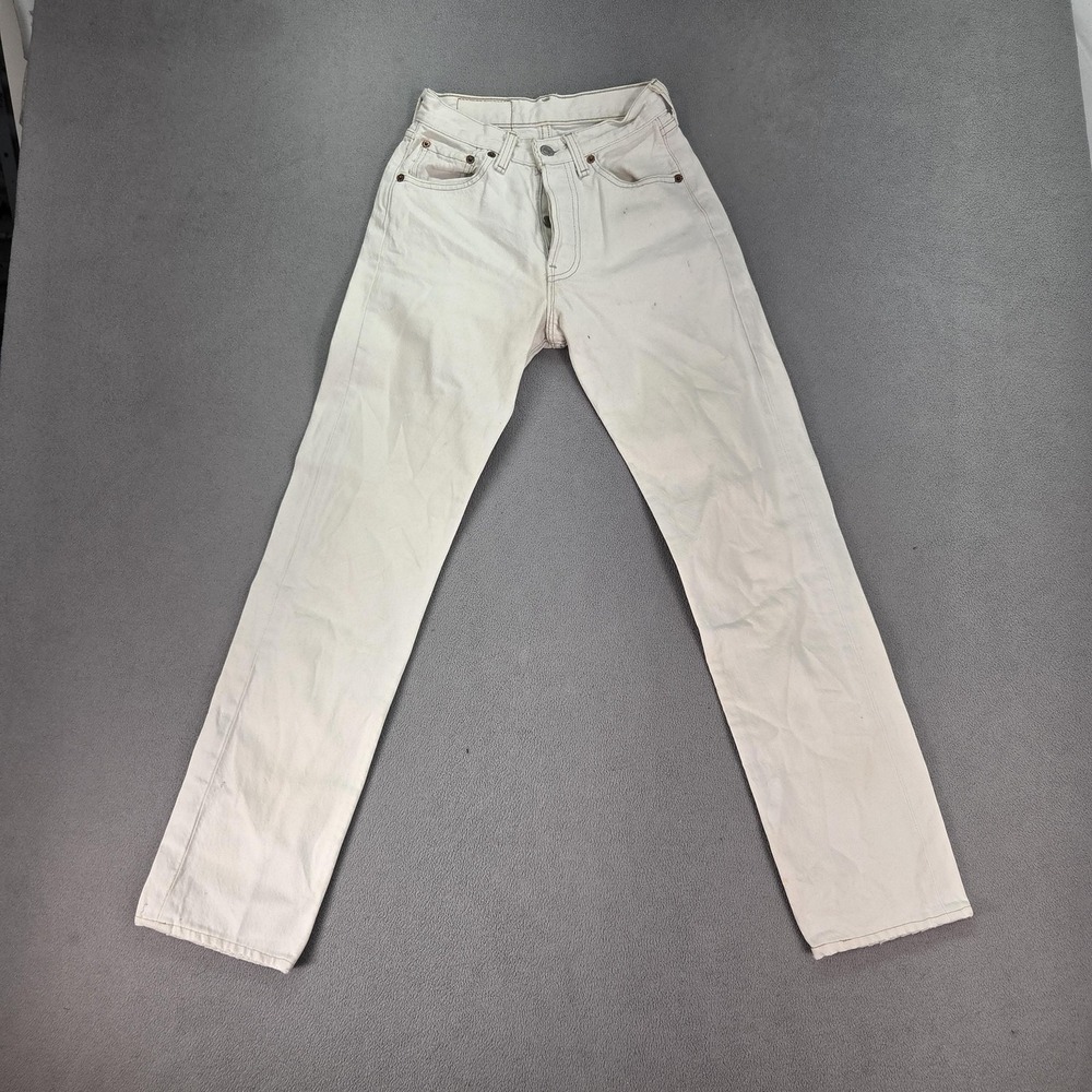 Vintage Levis 501 Jeans Womens‎ White Button Fly Made USA 90s Fits 20x27